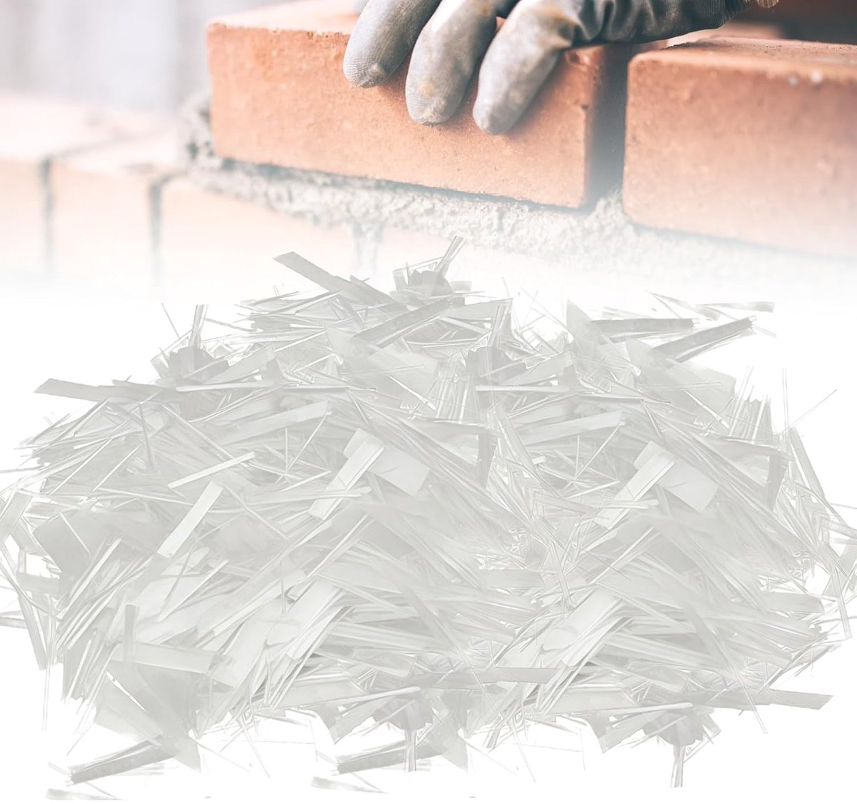 900 g hoge polymeervezel, vloeibaar beton, polypropyleenvezels voor beton, mortel, gips, dekvloer voorkomt scheuren, vermindert krimp, homogene verdeling van het mengsel