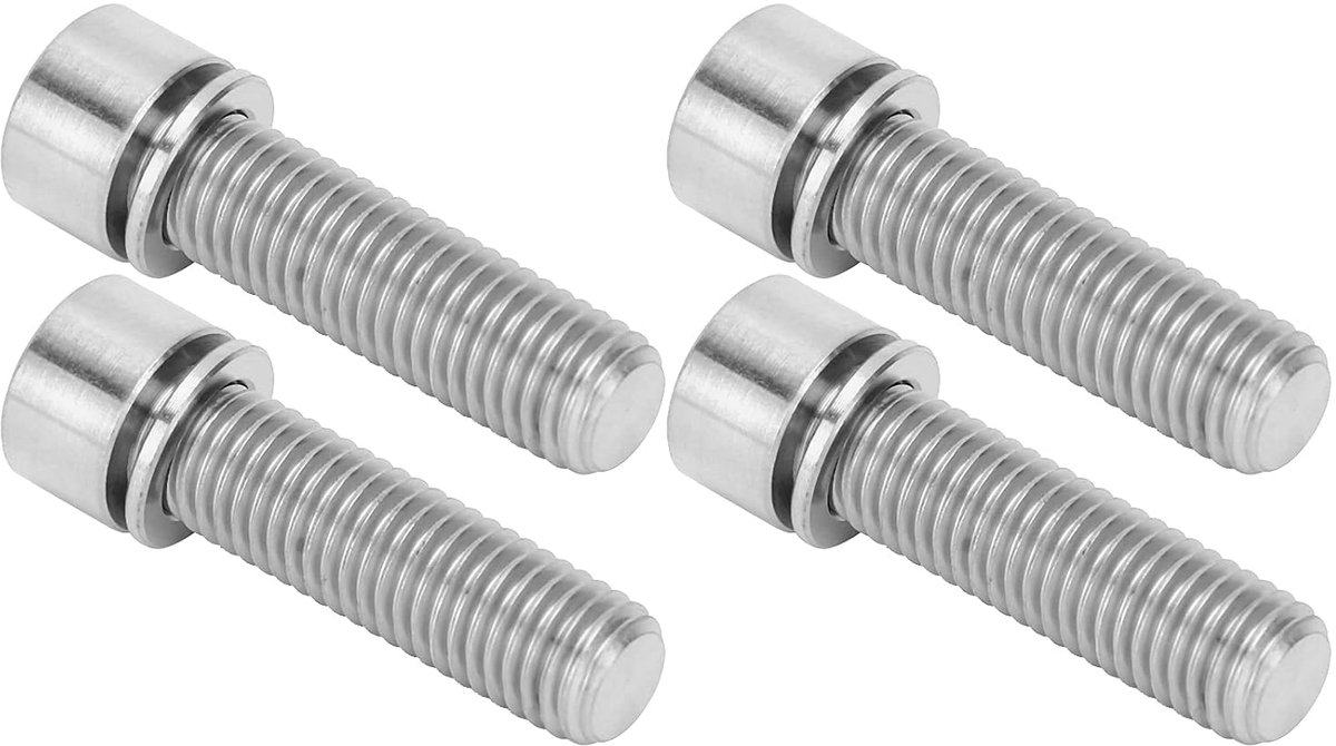 4 stuks fietsstuurstamschroeven schroeven fiets titanium legering stam binnenzeskantschroeven M7 x 25 mm externe flens zeskantschroeven (#1)