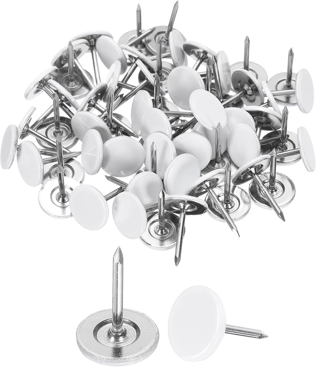 Spijkers, 11 mm x 15 mm, platte kop, decoratieve spijkers voor meubels, spelden voor bank, hoofdeinde, wit