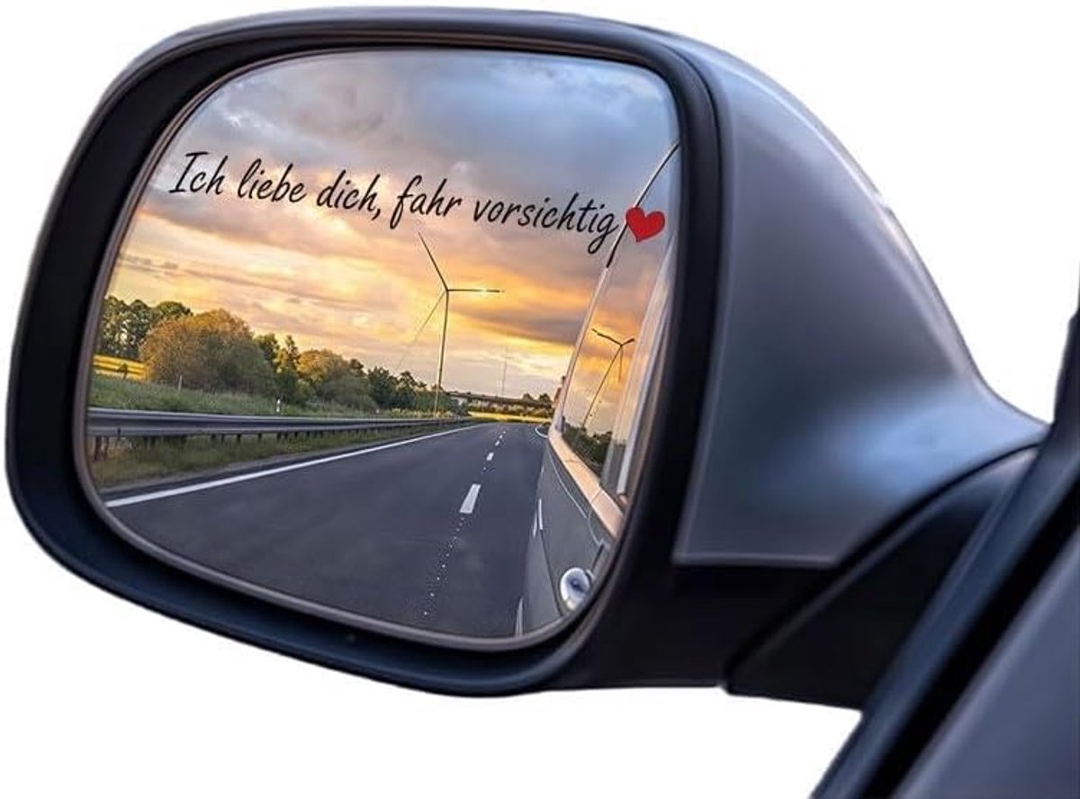 Liebe Dich Fahr Vorsichtig Aufkleber, Auto Spiegel Sticker I Love You Drive Safe, Liebevolles Auto Deko Geschenk