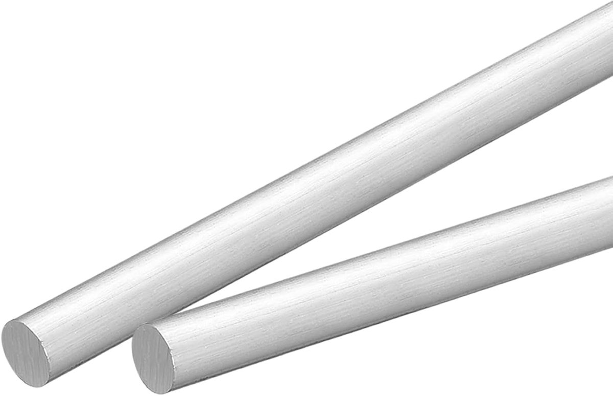 2 stuks 1/2 inch (13 mm) diameter ronde stang van aluminium, 405 mm, lengte 6061, ronde stang van aluminium, volledige draaistang, stok voor industrie, bouw, doe-het-zelf handwerk