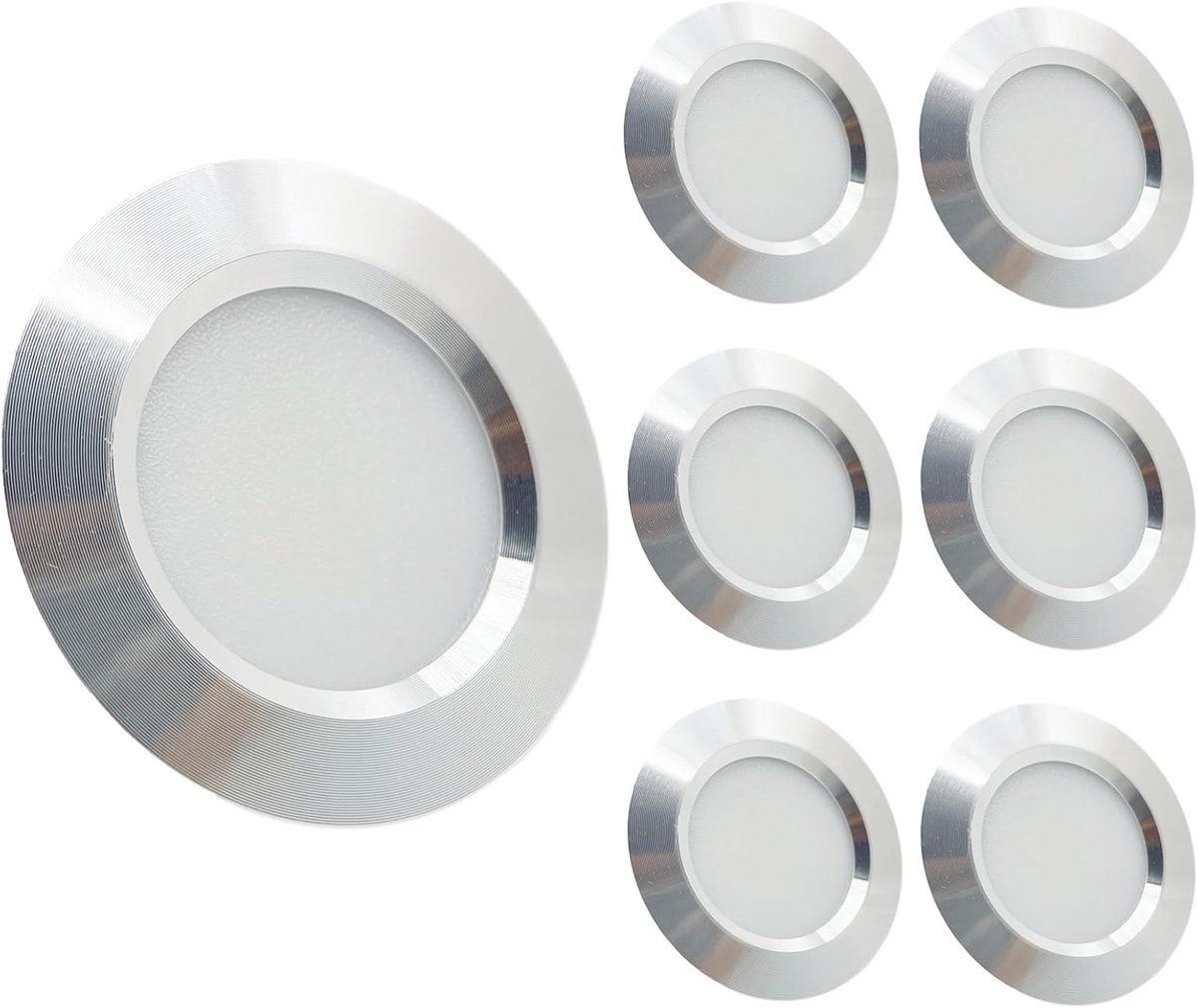 12V Campervan Inbouw Led Mount Plafondverlichting Dimbare Vlek Lichten 3W 3000K Warm Licht Voor T4 T5 Caravan Boot Jacht Caravan Cabine Onder CRI 92+ 6 Stuks Zilver
