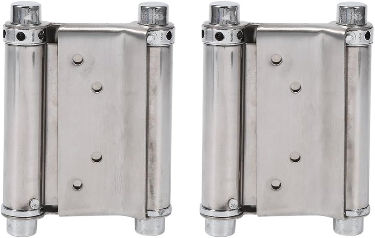 2 Stuks 7,6 cm Dubbele Actie Veerscharnieren voor Woonkamer Bar Toonbank Deuren met Schroeven en Sloopstang - Berkenhout