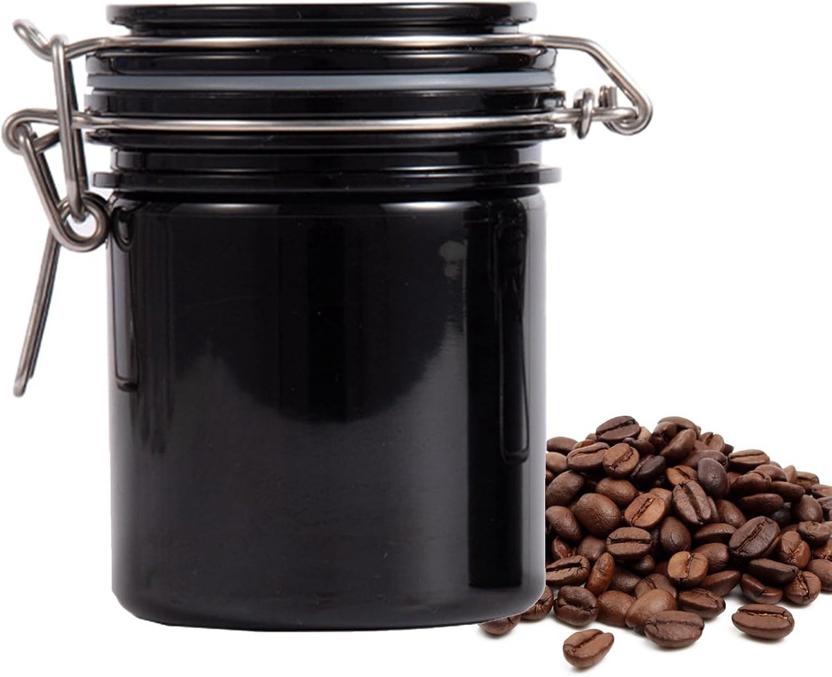 Koffieblik, koffiecontainer, koffiebonenhouder, glas voor snoep, luchtdichte voorraaddoos, voedselvoorraadpot, geschikt voor het bewaren van koffie, thee, meel, suiker, muesli, zaden, 250 ml