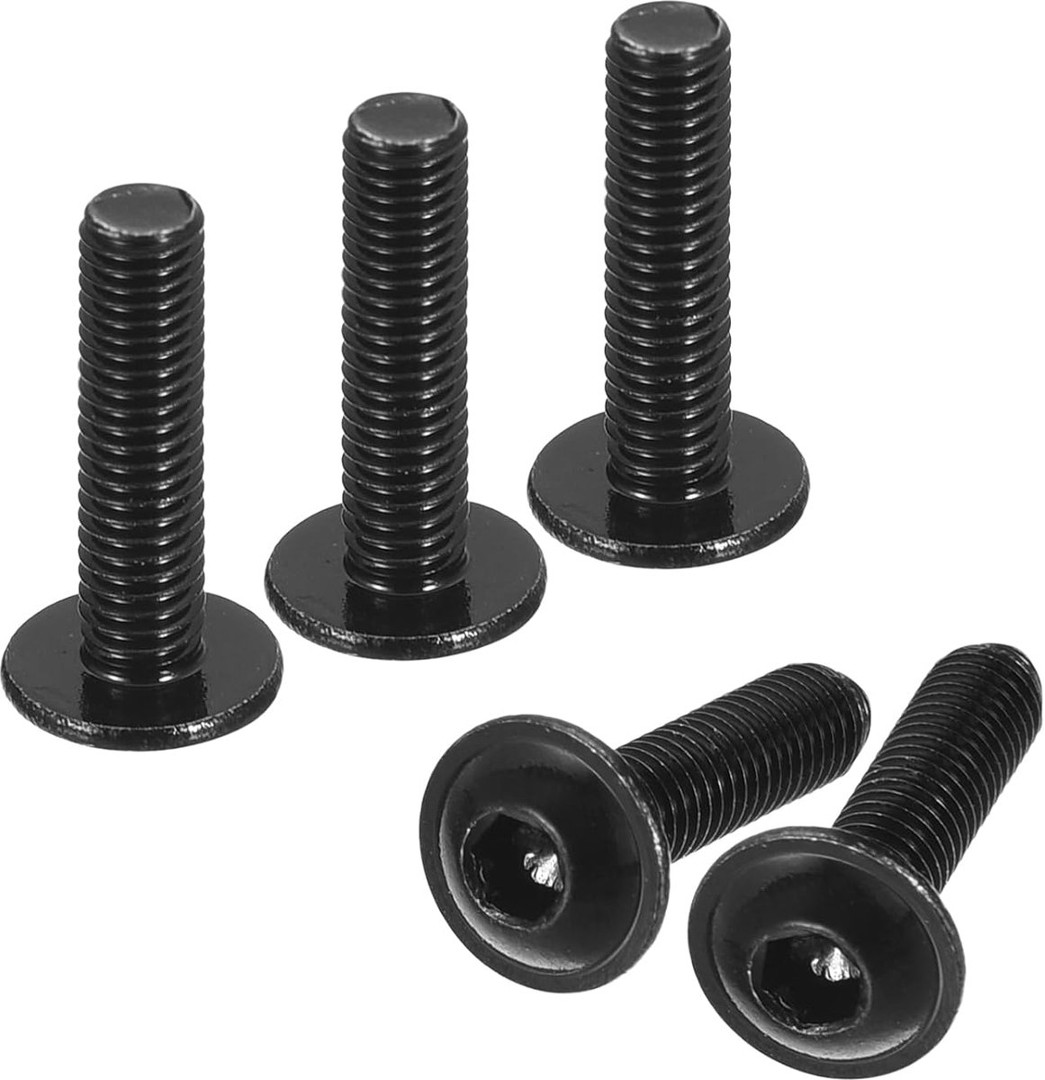 100 stuks flenskop-steundoppen schroeven M3 x 12 mm 304 roestvrij staal zwart oxide sokkel aandrijving sluitingen bouten volledige schroefdraad machine schroeven