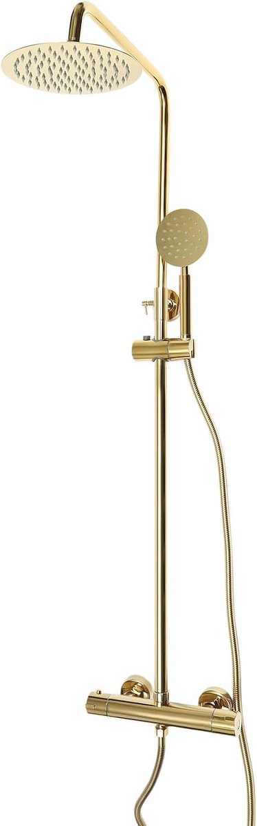 Thermostatisch, doucheset met handdouche, douchezuil, instelbare hoogte 70-110 cm, douchearmatuur, regendouchesysteem