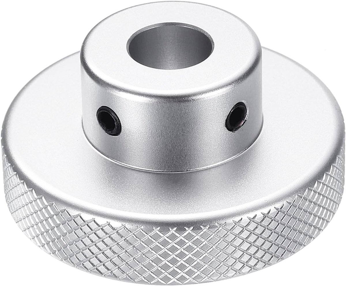 Aluminiumlegering handwiel 50 mm OD 12 mm boring aluminium freesmachine handvat machieedschap handwiel met moersleutel en 2 stuks schroeven, zilverkleurig