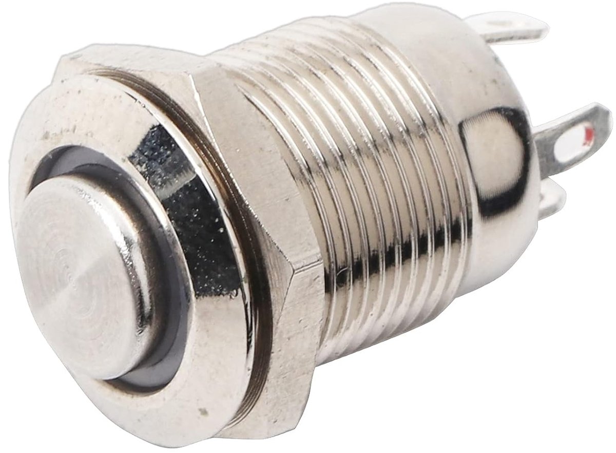 LED Power Drukschakelaar 12 mm Auto 1NO Waterdicht Metaal Momentary Push Button Cirkel Schakelaar 4 Pin(rood) Automotive schakelaars