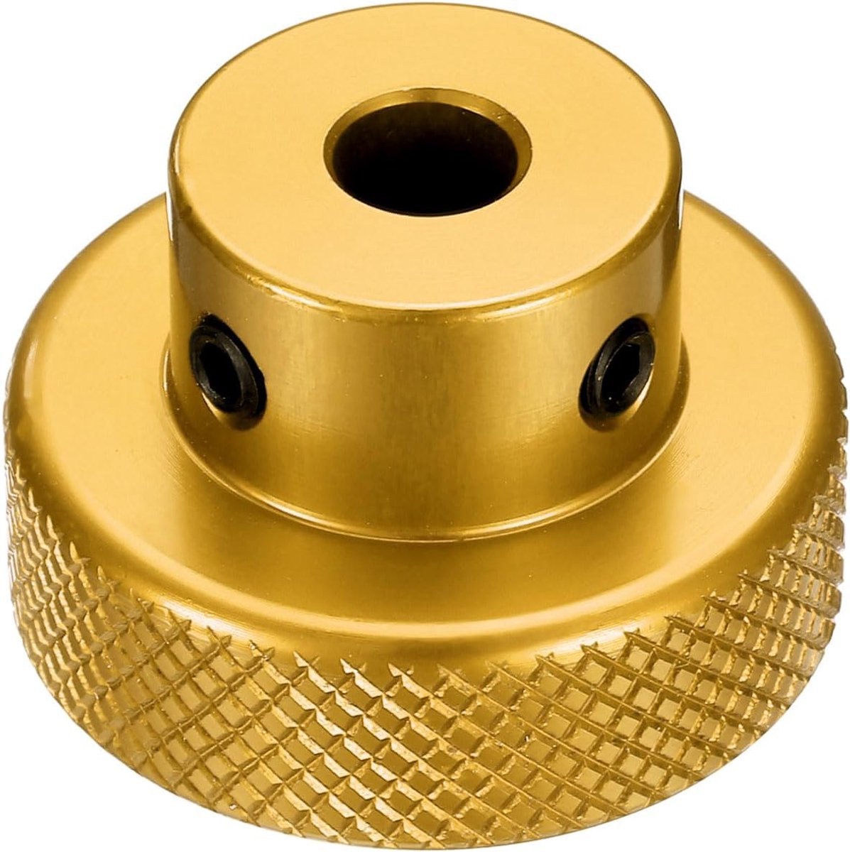 Aluminium knop 30 mm OD 7 mm gat knop voor freesmachine aluminium knop voor machieedschap met sleutel en 2 schroeven voor draaibank, goudkleurig