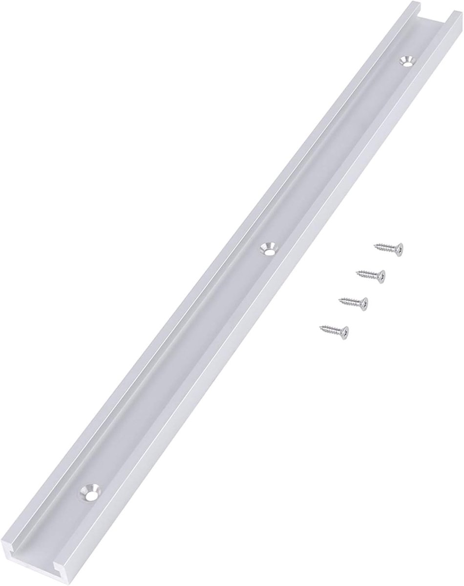 1 stuk 400 mm T-Track T-slot Track aluminiumlegering met 4 stuks zelfklevende schroeven voor houtbewerking of router tafelzaag