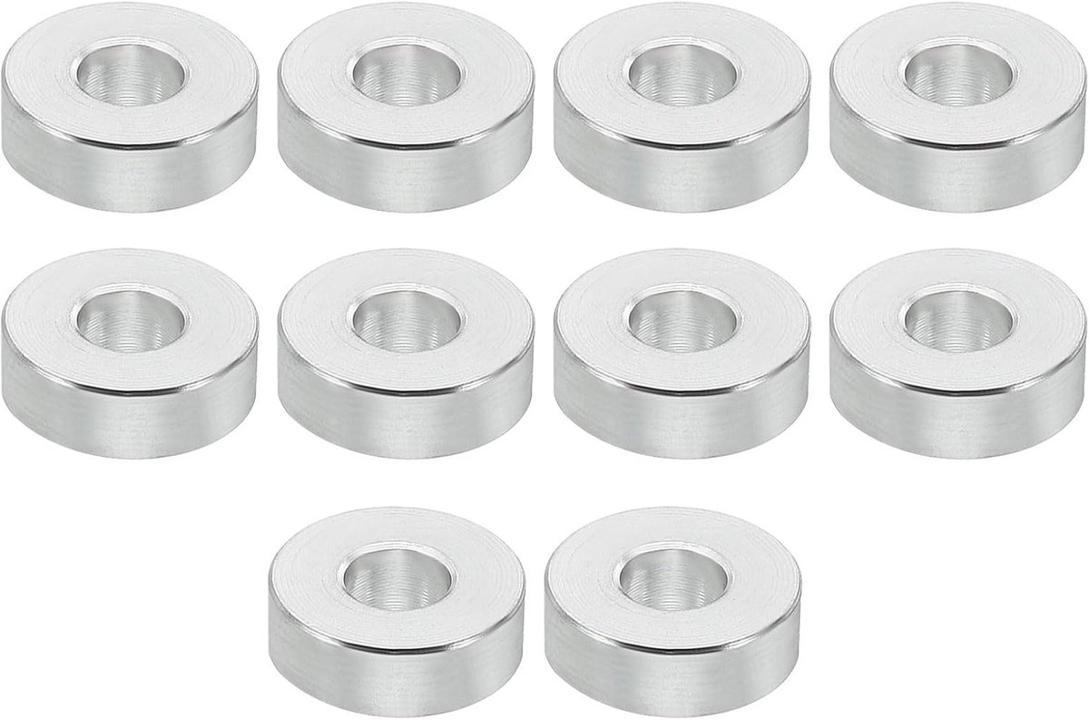 M6 Aluminium Spacers, 10 Stks Metalen Spacer Aluminium 6.2mm ID x 15mm OD x 5mm L Aluminium Spacer Schroef Standoff Ronde voor 1/4 "of M6 Schroefbouten