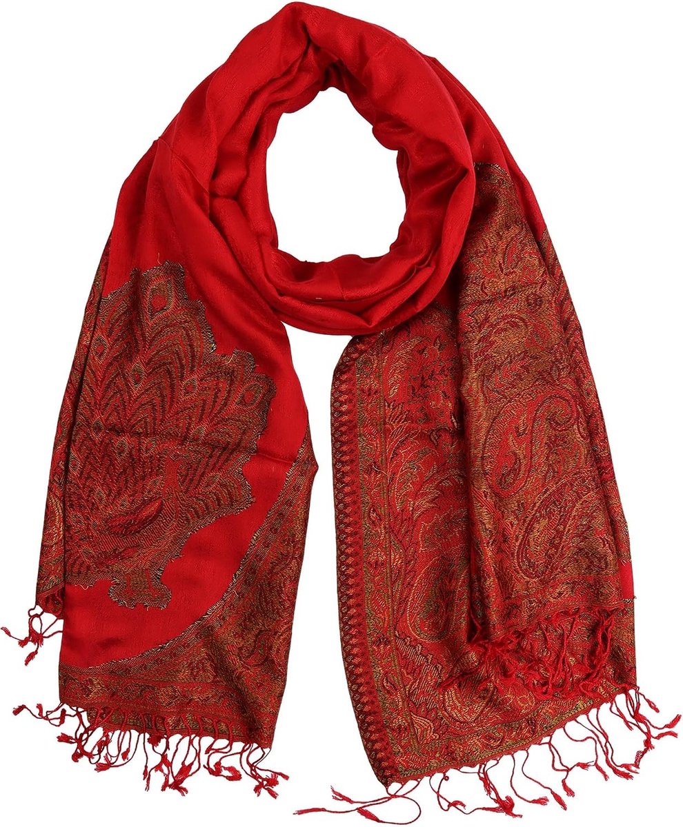 Scene Sjaal in pashminastijl - monster 23-190x70cm - ethno boho halsdoek