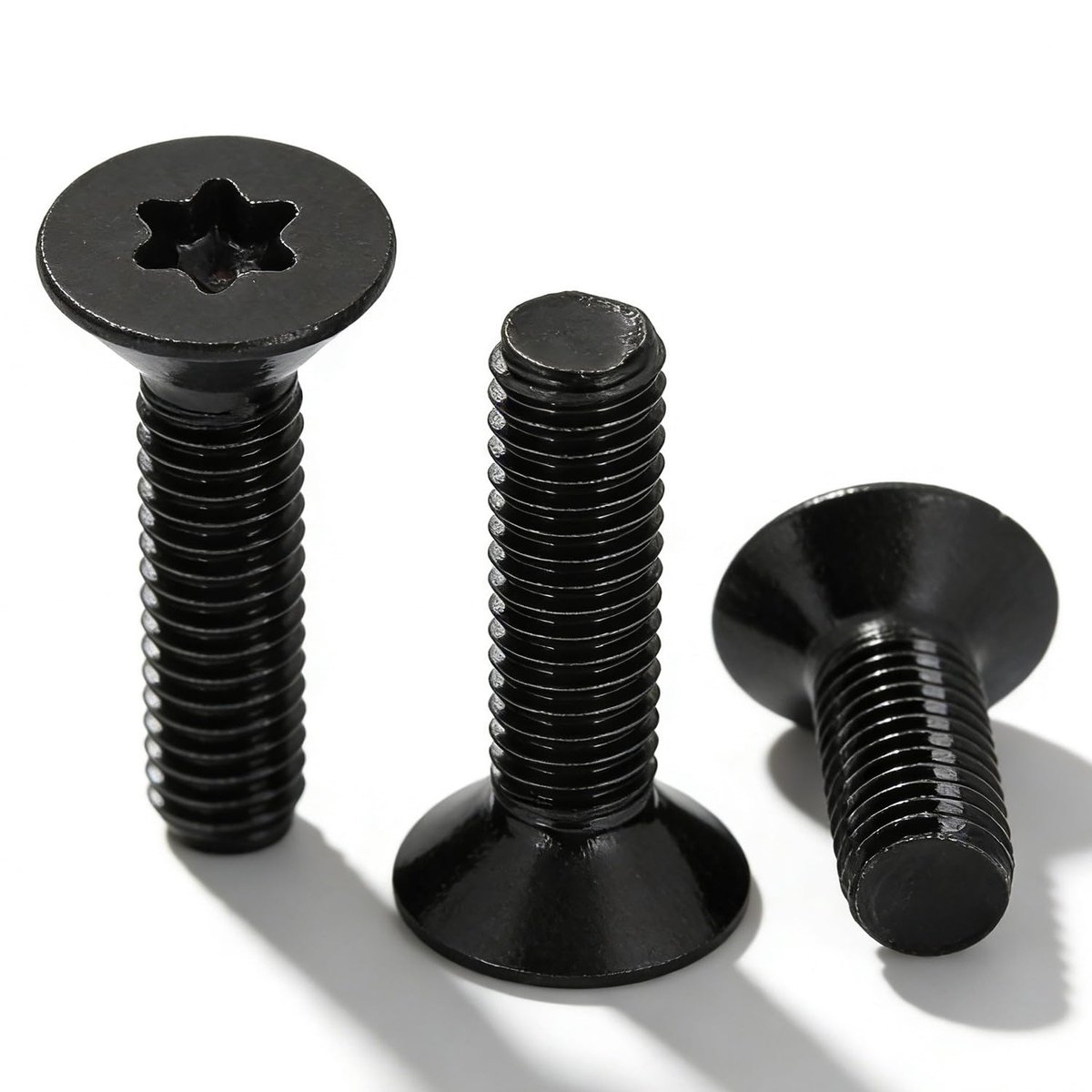 10 stuks schroeven met verzonken kop Torx M6 x 12 mm - mechanische verzonken schroef van roestvrij staal A2 V2A volledige schroefdraad, zwart
