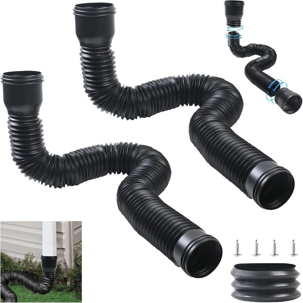 Afvoerpijp Flexibele Uitloop - Verlengset van 47 tot 150 cm - Inclusief 2 Adapters - ShopVlot