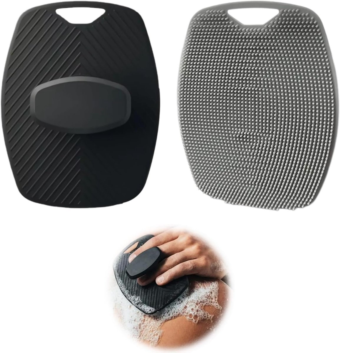 Siliconen bodyscrubber 2 stuks - zachte exfoliërende luffa - antibacterieel en hygiënisch - ideaal voor gevoelige huid - ShopVlot