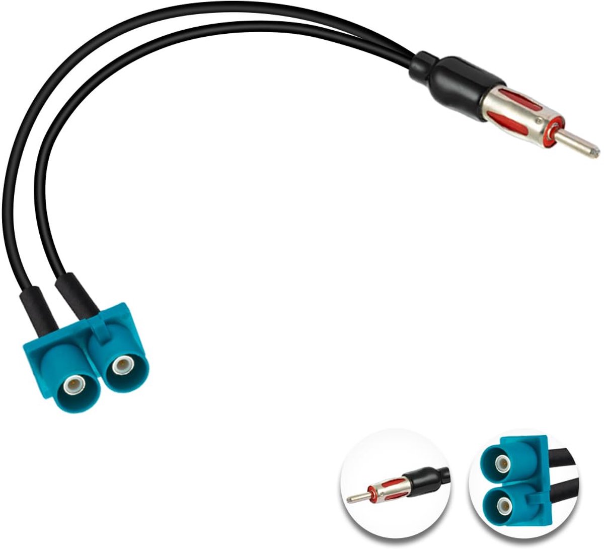 Fakra Z naar DIN adapterkabel 30cm - RG174 pigtail - 50 ohm - ideaal voor FM/AM radio - ShopVlot