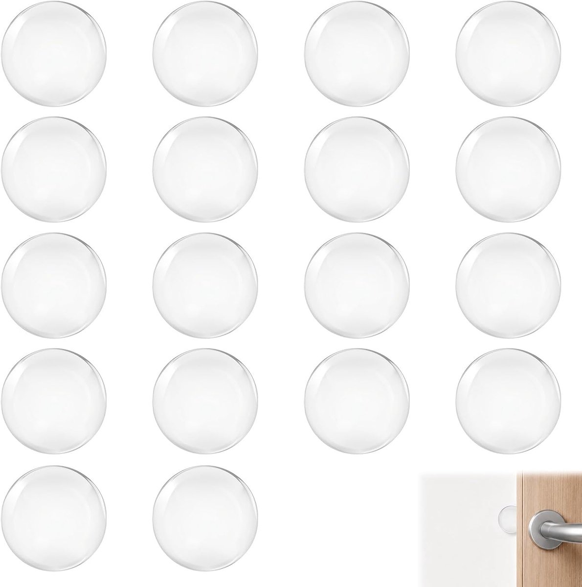 Wanddeurgreepstoppers 18 stuks - transparant siliconen - zelfklevend - schokdemper voor deur en muur - ShopVlot