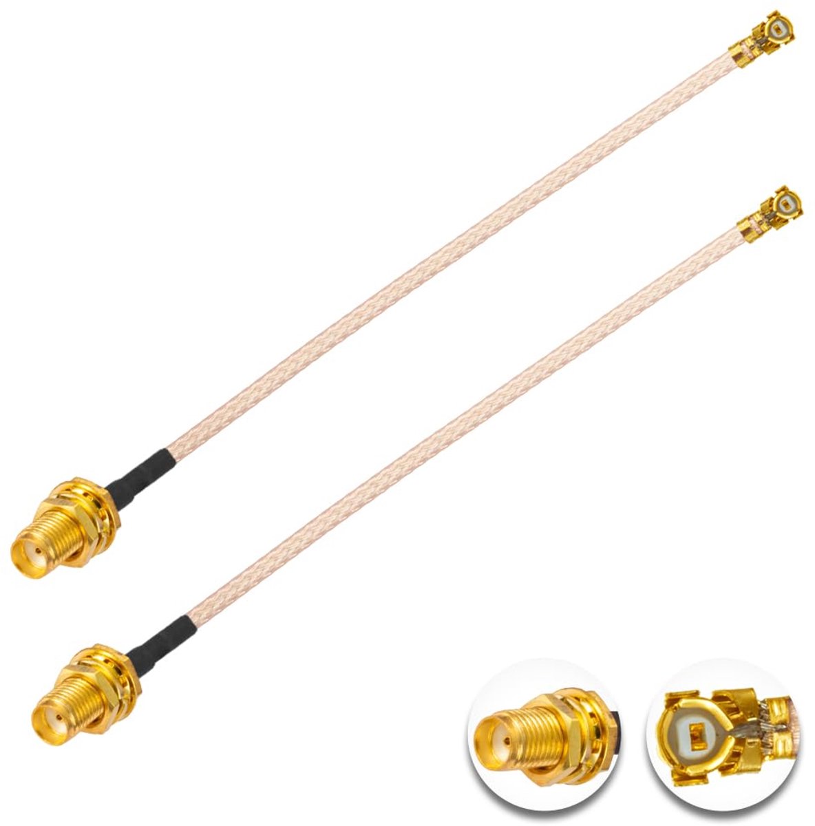 Coaxiale pigtail kabel 10cm - U.F.L1 naar SMA female - Laag verlies - Ideaal voor Wi-Fi antenne aansluiting - ShopVlot