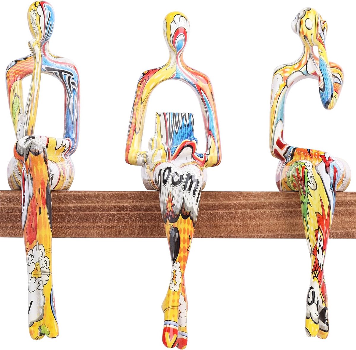 Sculptuurset Graffiti Vrouwen Denker - Abstracte kunst - Inspirerende decoratie - Voor boekenliefhebbers - ShopVlot