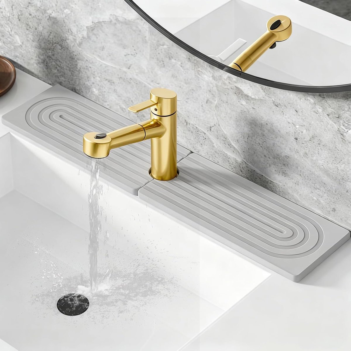 Diatomiet Kraan Absorberende Mat 45x10cm - Sneldrogende Watersteen - Voorkomt Vochtopbouw - Voor Keuken en Badkamer - ShopVlot
