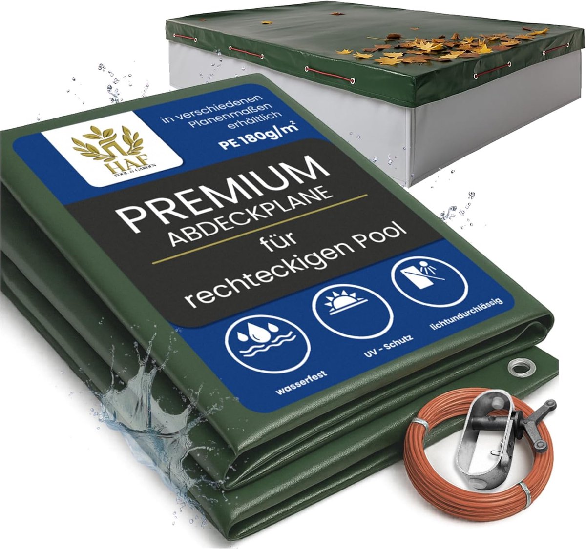 Zwembadafdekking 800 x 400 cm - Waterdicht PE 180 g/m² - Bescherming zomer en winter - ShopVlot