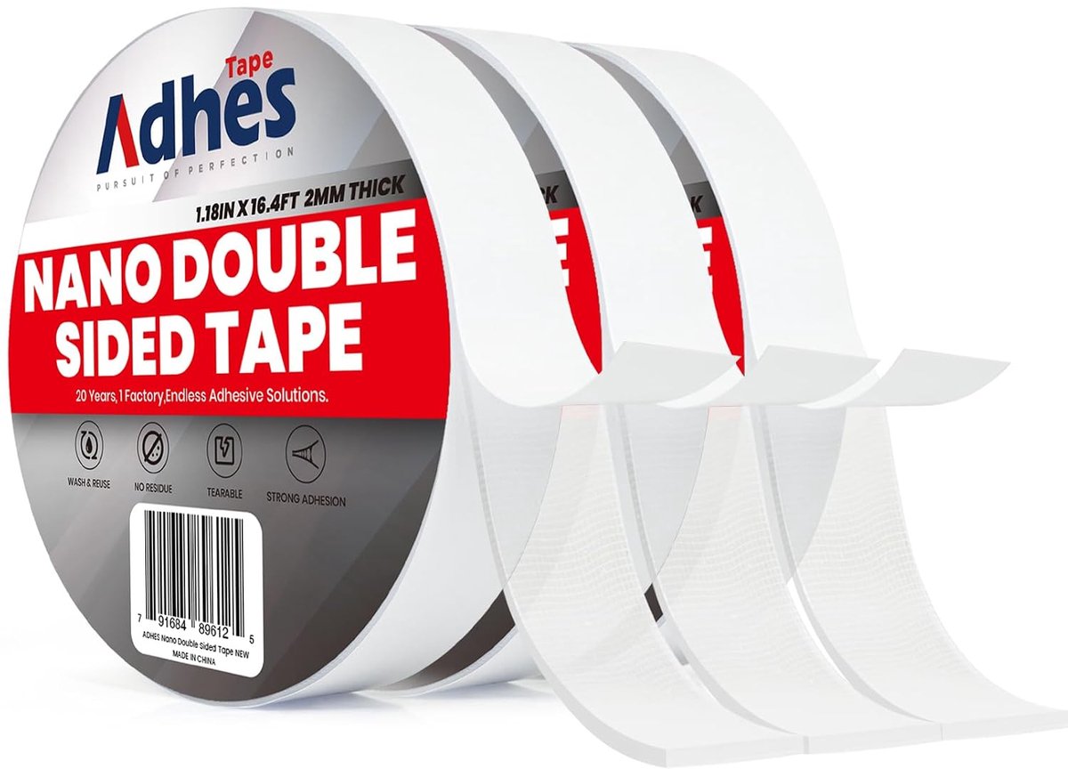 Dubbelzijdig plakband 2 mm dik - 30 mm x 5 m - herbruikbaar - veelzijdig gebruik - ShopVlot