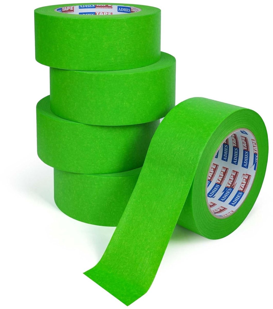 Verf tape 48 mm x 50 m - groene crepe tape - UV-bestendig - scherpe lijnen voor een nette afwerking - ShopVlot