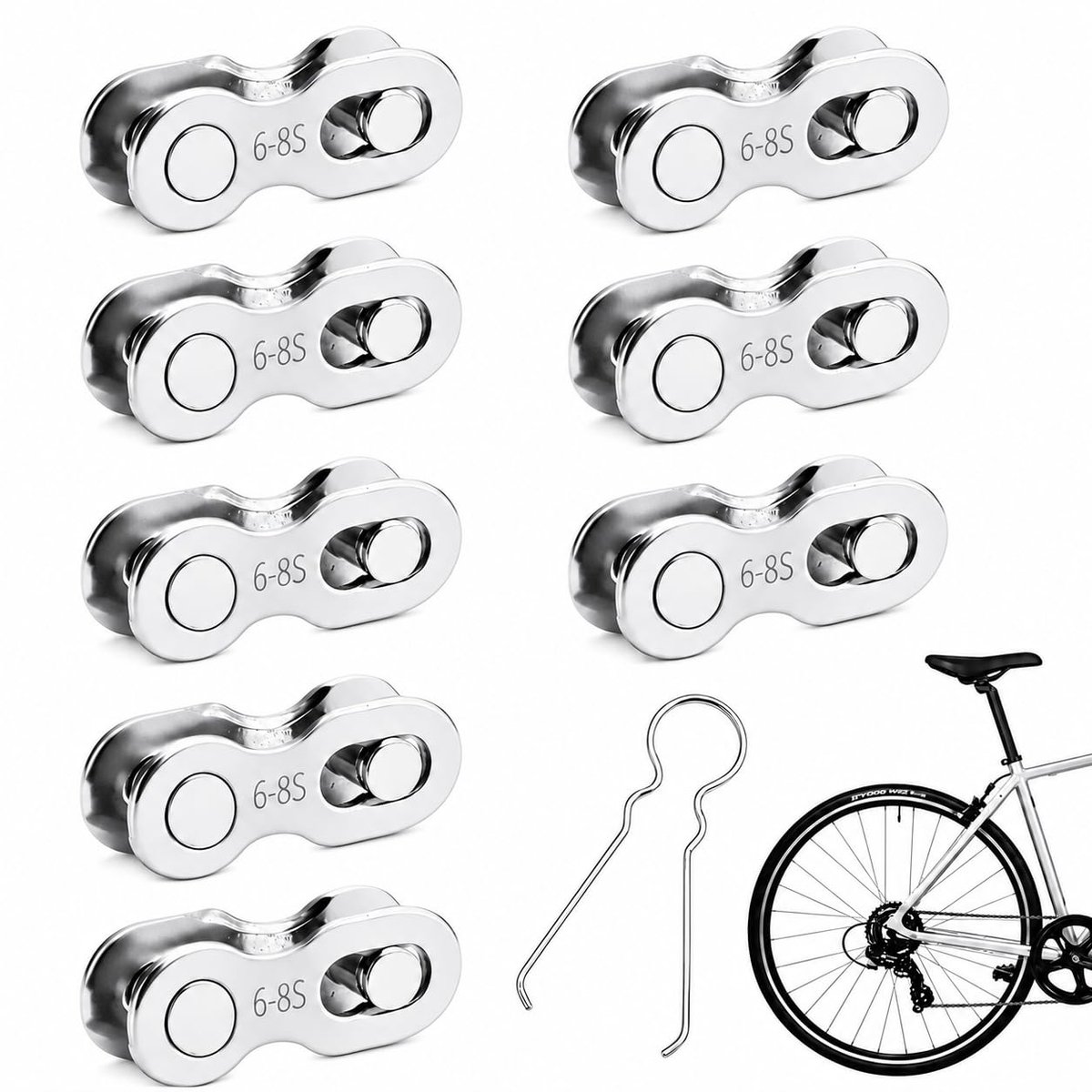 Fietskettingsloten 8 paar - Snelsluiting - Shimano-compatibel - Ideaal voor reparatie - ShopVlot