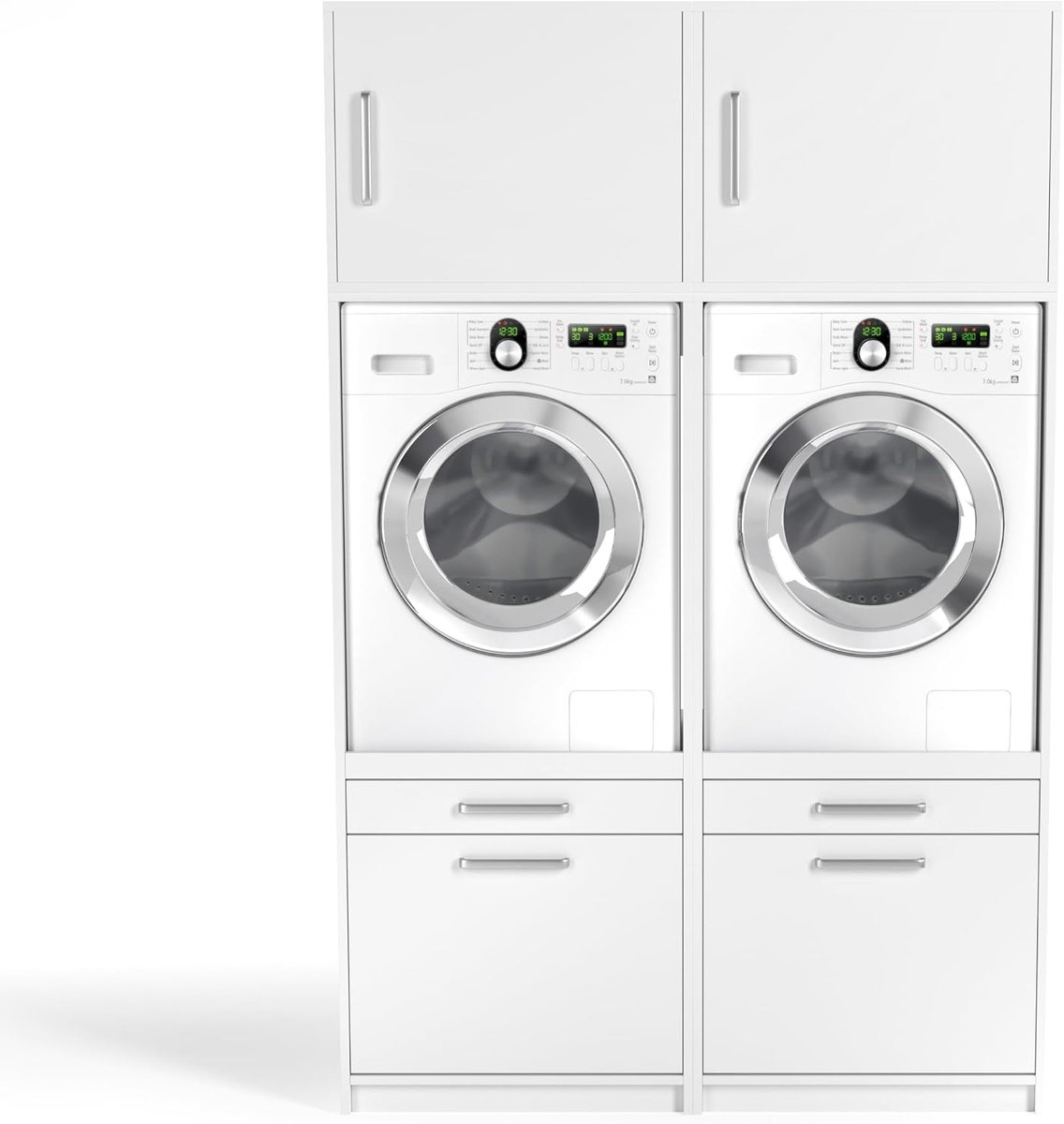 Wasmachinekast dubbele laag - Multiplex - Luxe afwerking - Ideaal voor jouw ruimte - ShopVlot