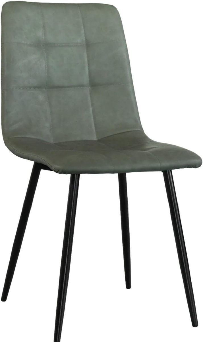 Eetkamerstoel Catoo - 6 stuks - Groene kunstlederen bekleding - Eenvoudige montage - ShopVlot