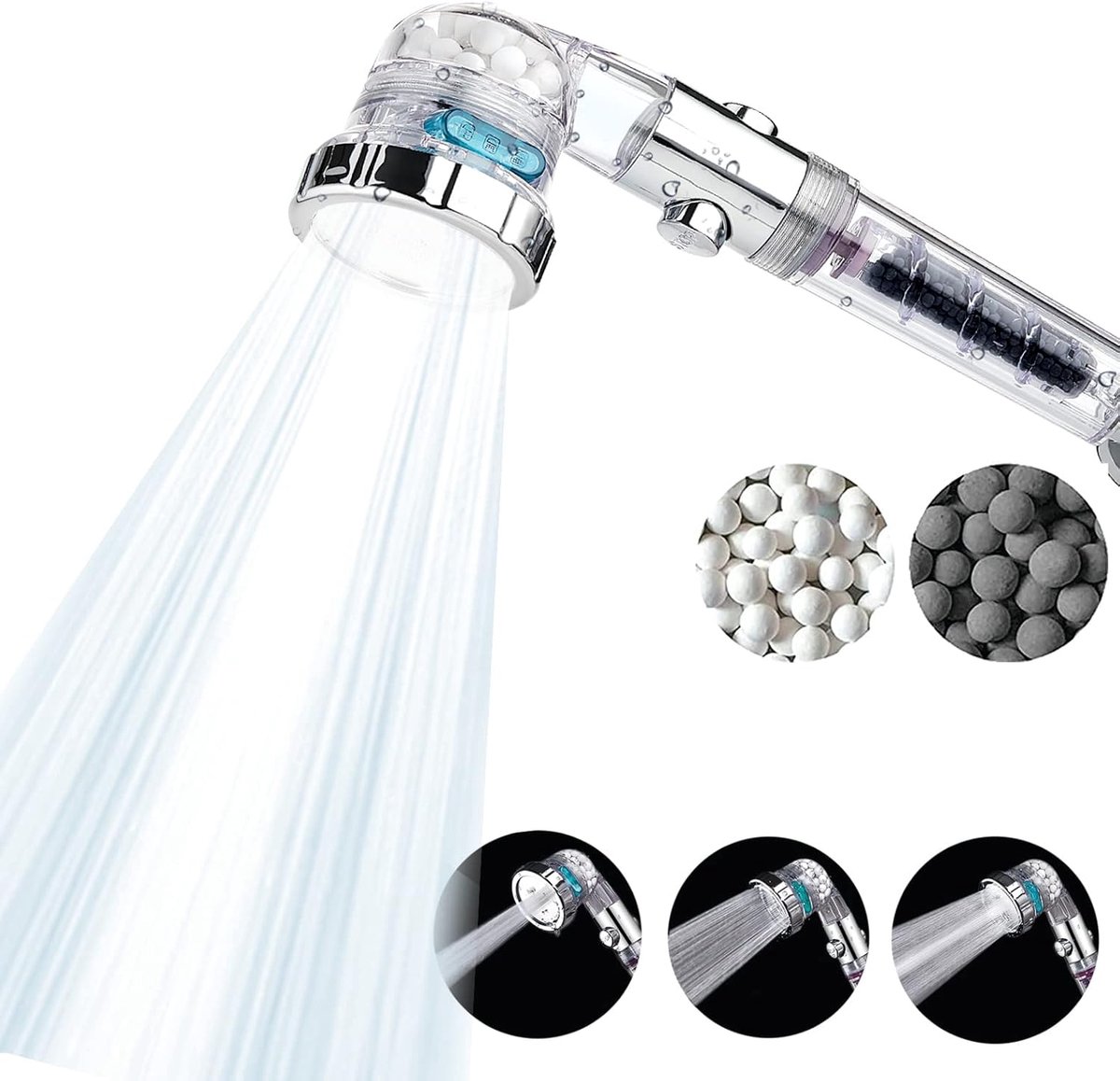 Handdouche met hoge druk - Luxe met kleurindicator - Waterbesparend - Ontspannen douchemoment - ShopVlot