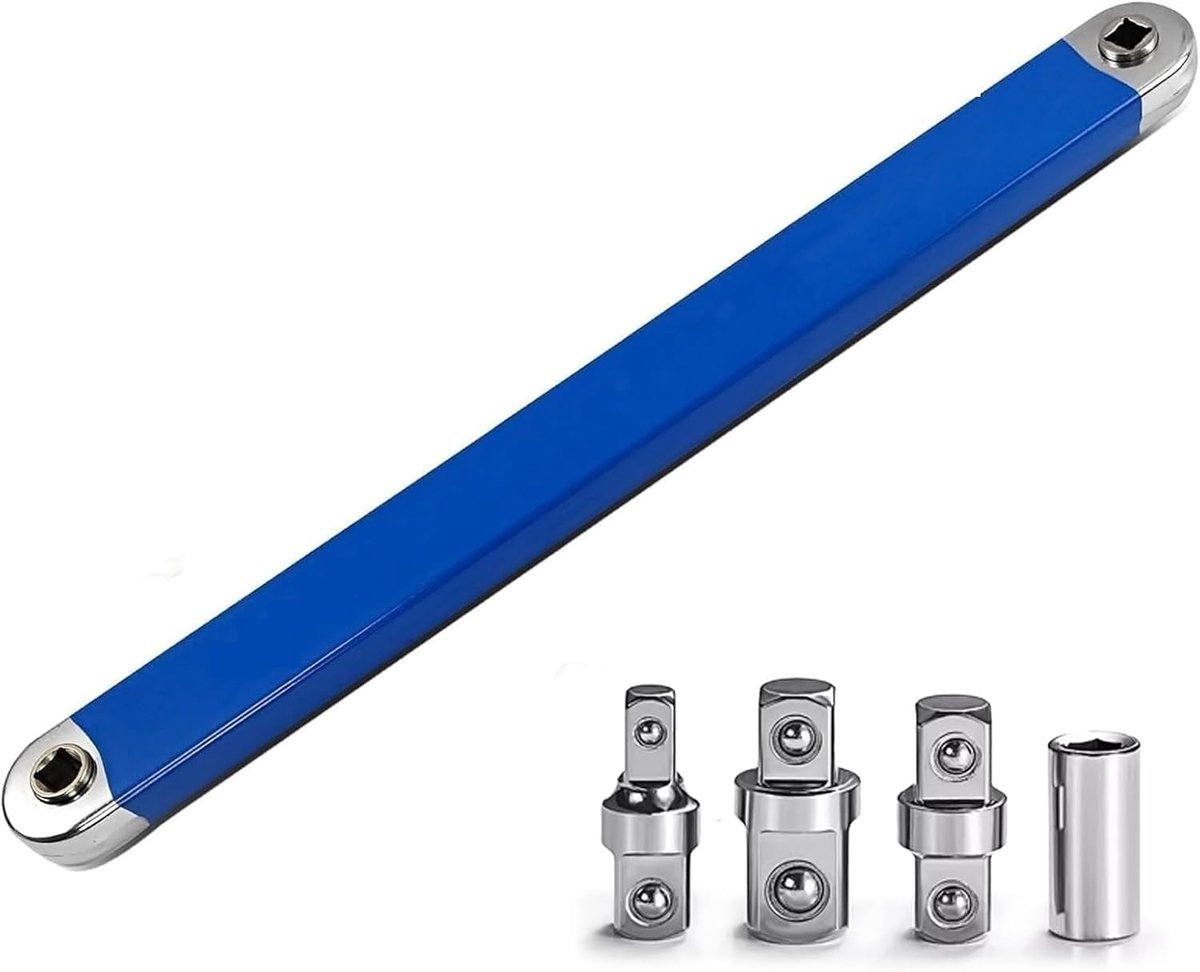 Hoekverlenging 15 inch - koolstofstaal - compatibel met 1/4, 3/8 en 1/2 inch dopsleutels - ideaal voor autoreparaties - ShopVlot