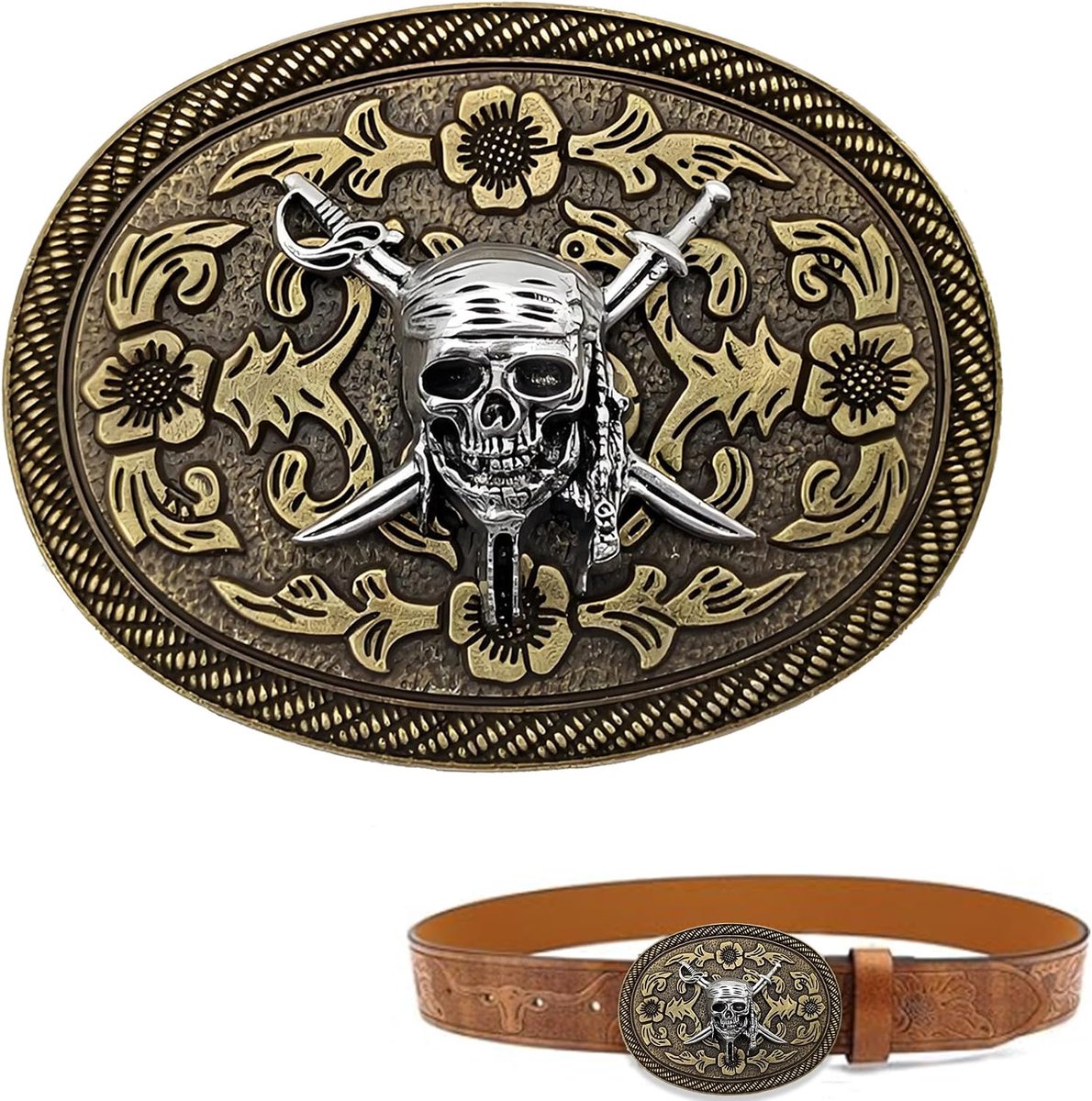 Belt Buckle 40 mm - Gothic Skull - Vintage Stijl - Perfect voor Stoere Outfits - ShopVlot