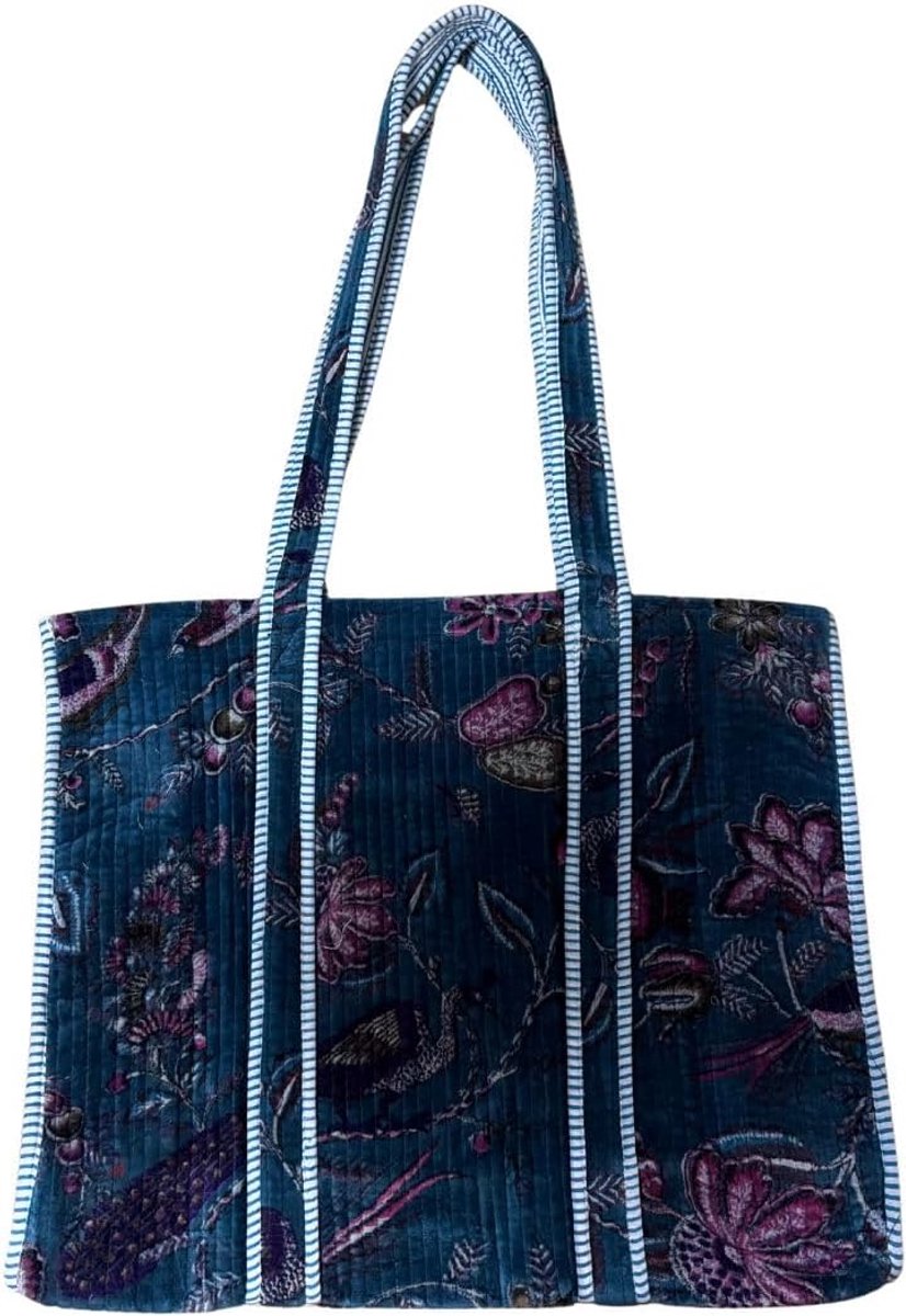 Tote tas XL - 100% katoen - zachte schoudertas - ruime dagelijkse shopper - ShopVlot