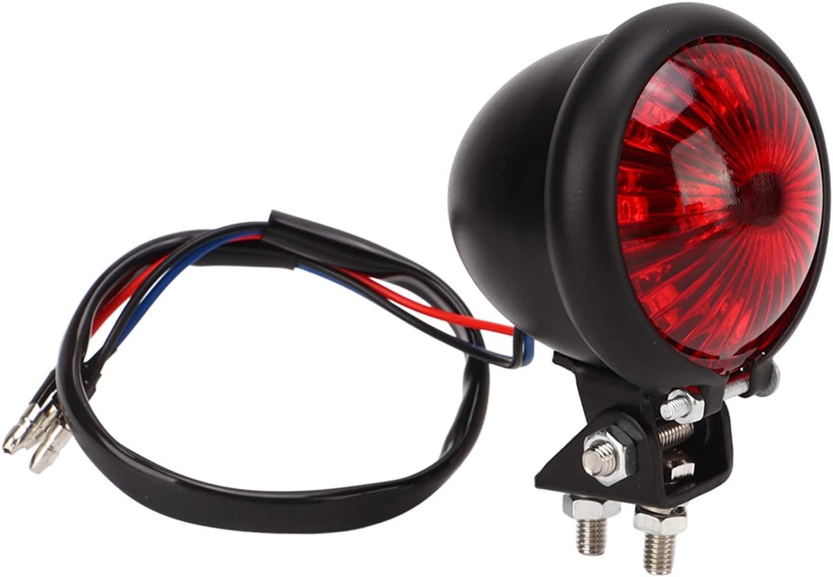 Motorfiets Retro Ronde Led Achterlicht - Zwart ABS - Waterdicht en Schokbestendig - Ideaal als Remlicht - ShopVlot