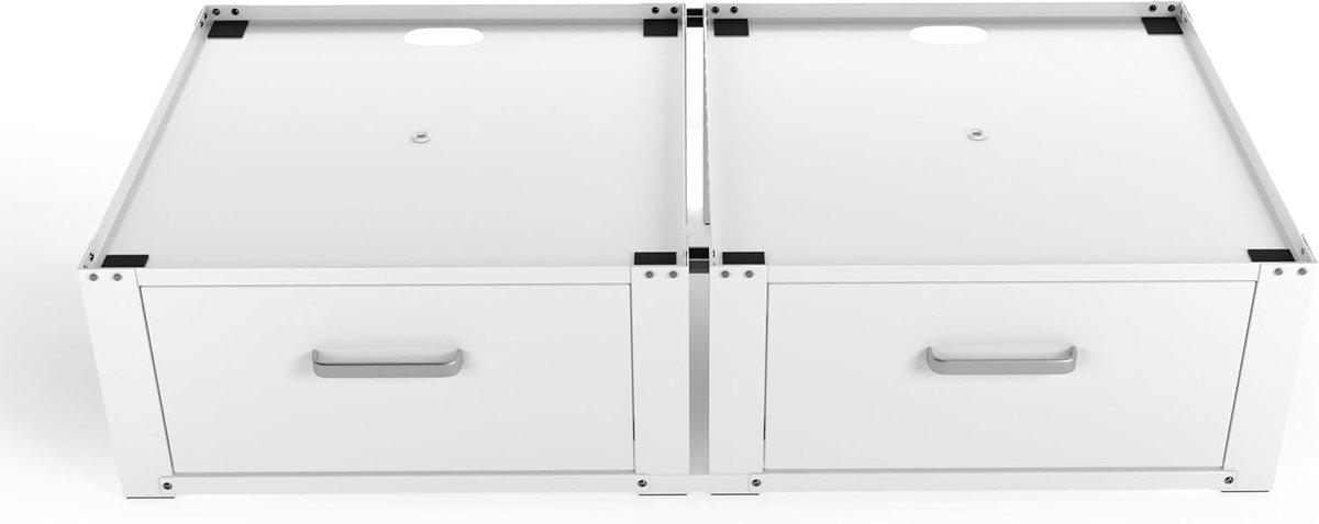 Wasmachine verhoger met lade - Dubbel oppervlak gemonteerd XL - Wit - Extra stabiliteit - ShopVlot