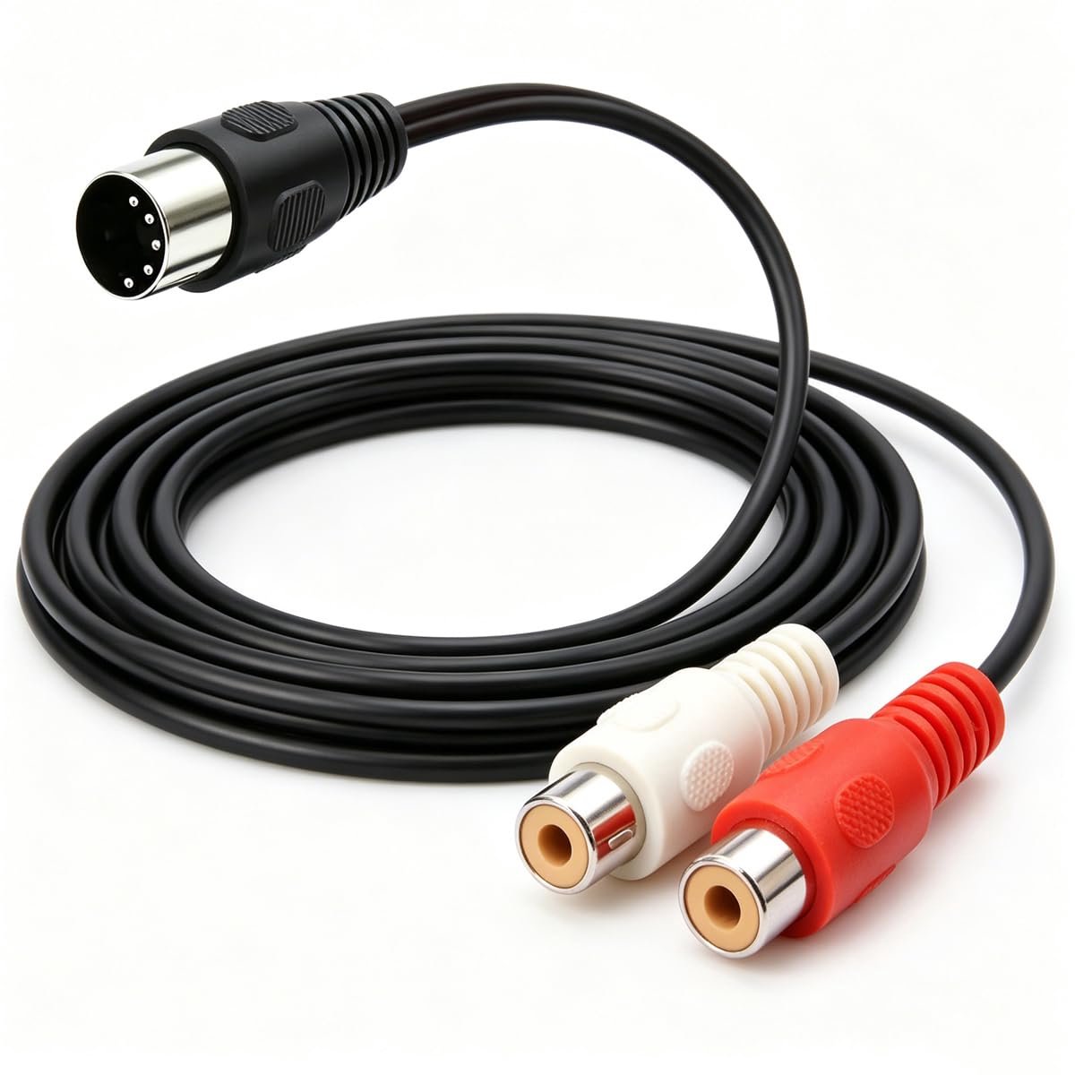 Din 5 pin naar RCA kabel - 5 pin mannelijke plug naar 2 RCA vrouwelijke stereo audio kabel - ShopVlot