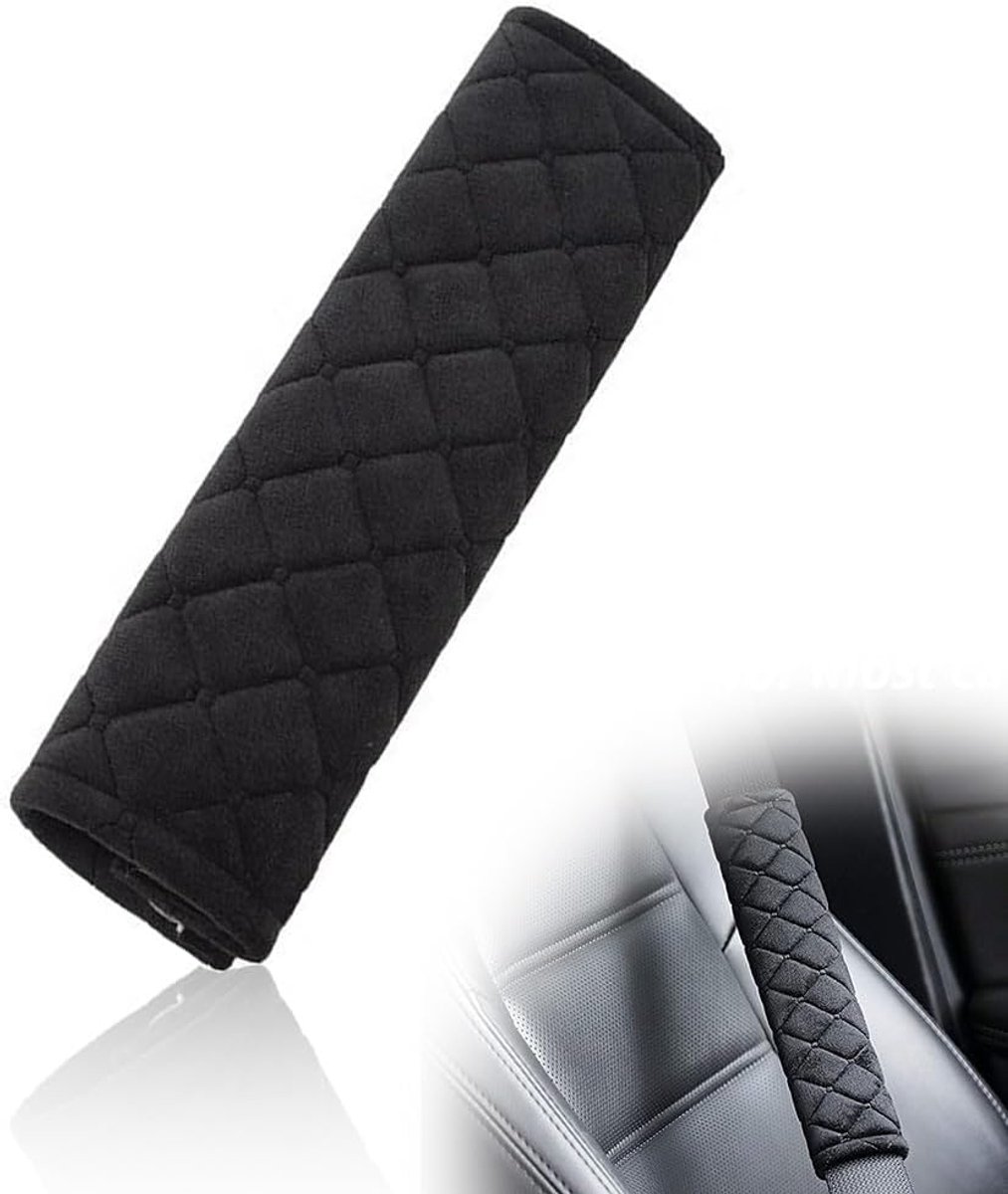 Autogordel schouderpadding - zwart - comfortabel en beschermend - perfect voor elke rit - ShopVlot