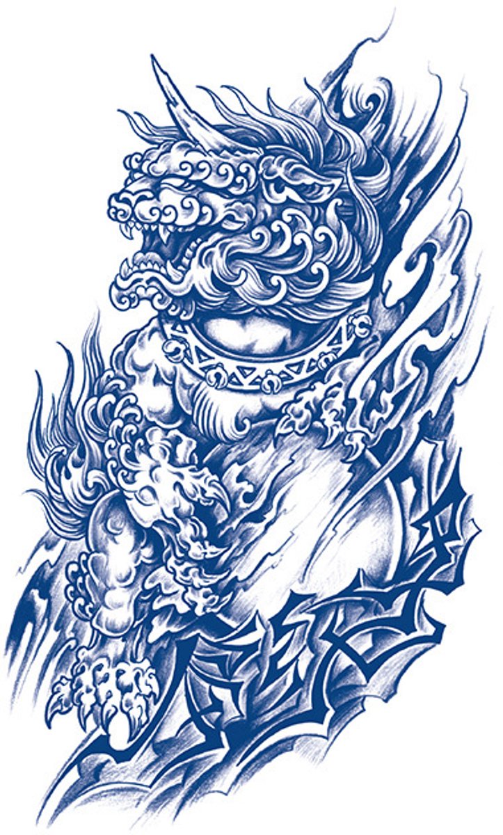 Tijdelijke tattoo Leeuw abstract 2 weken