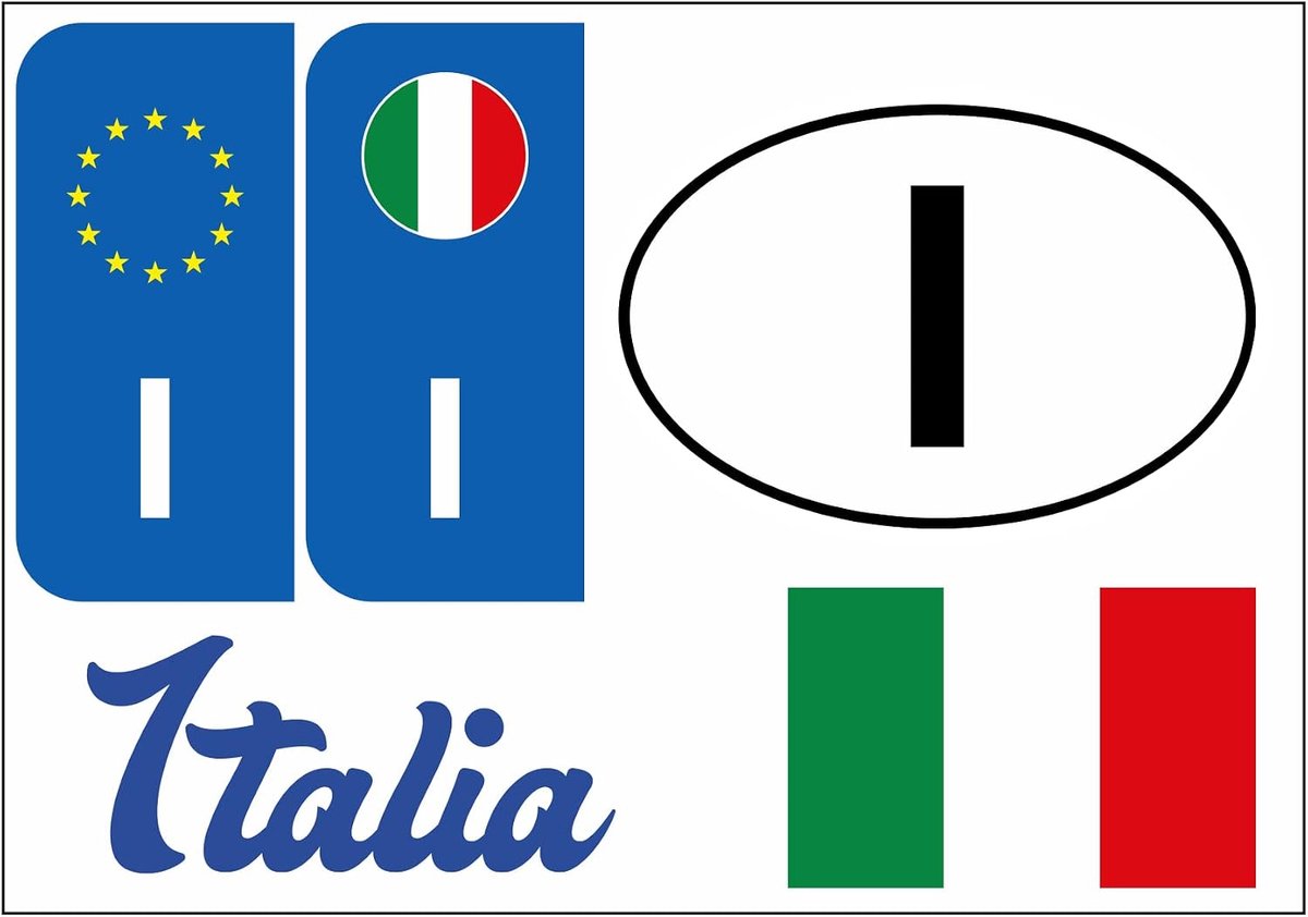 Stickerkaart Italië 5 Stuks - Vinyl - Duurzaam en Waterdicht - Perfect voor Auto en Motor - ShopVlot