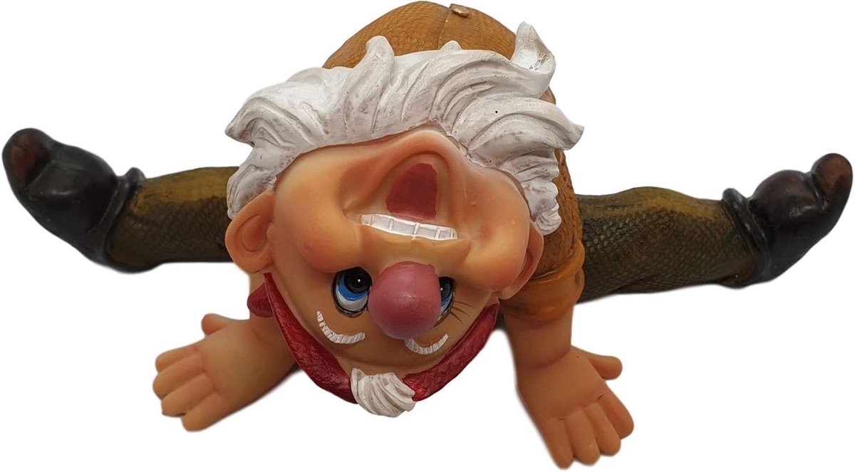 Tuinkabouter hangend - 12 cm hoog - polyresin - voor binnen en buiten gebruik - ShopVlot