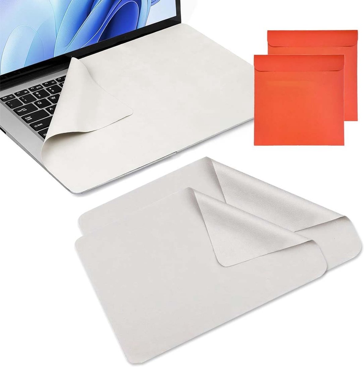 Displaybescherming en toetsenbord set - 2 stuks - microvezel - voor MacBook Pro 13, 14, 15 en 16 inch - ShopVlot