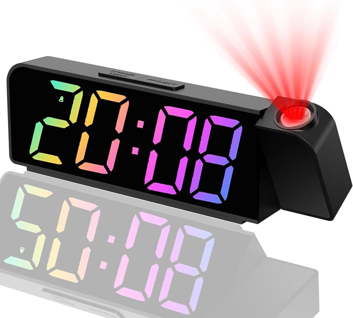 Projectiewekker 7" LED-display - digitale projectiewekker - temperatuurweergave - perfect voor ouderen - ShopVlot
