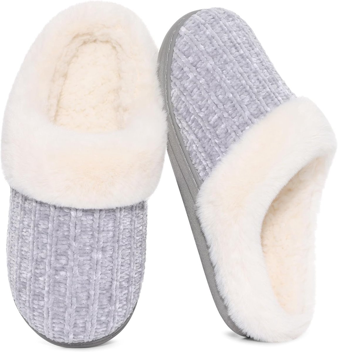 Winterpantoffels dames - warm gebreid - fleece gevoerd - comfortabele en antislip - ShopVlot