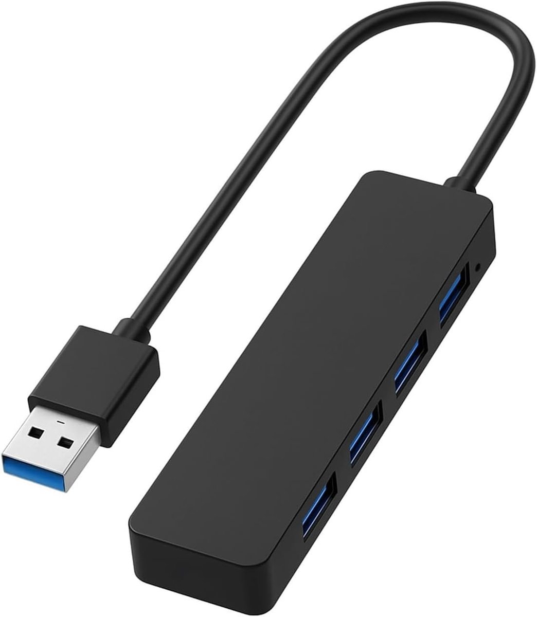 USB 3.0 Hub 4 Poorten - Compact met 30cm Kabel - Plug and Play - Ideaal voor Laptop en Desktop - ShopVlot
