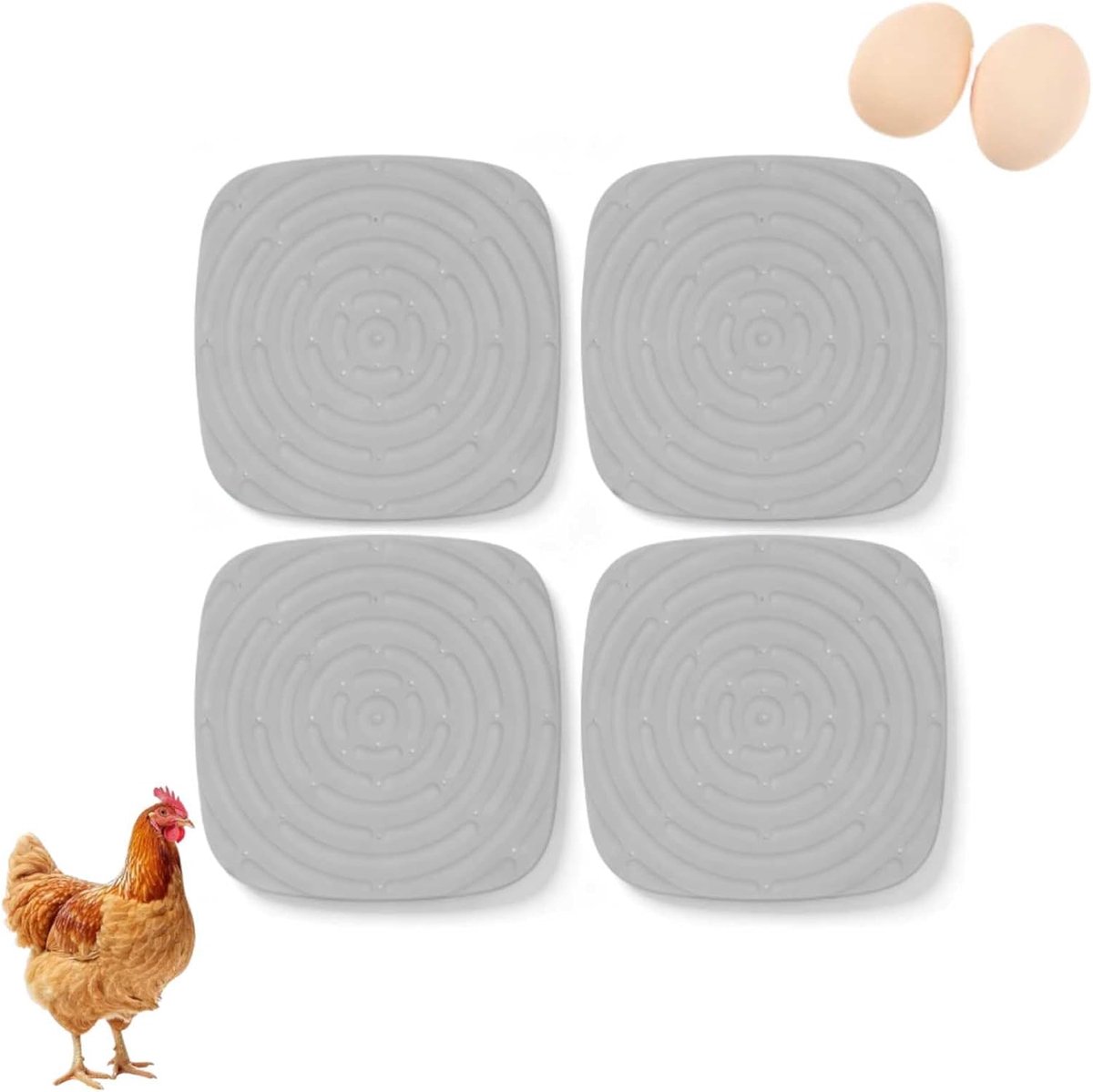 Kippennestmat 4 stuks - wasbare nestkussens - herbruikbaar pvc-materiaal - eenvoudig schoon te maken - ShopVlot