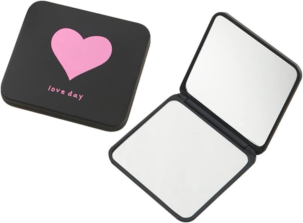 Make-up spiegel compact - dubbelzijdig - ABS en glas - ideaal voor onderweg - ShopVlot