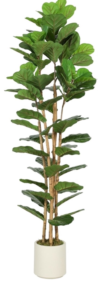 STILVORA Kunstplant – Geigenfeigenboom Met 91 Bladeren – 55 x 55 x 180 cm – Plastic en Hout – Groen – Met Pot Voor Woonkamer