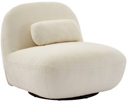 sweeek - Draaiende fauteuil 360° in gestructureerde bouclé en metaal met kussen - spino