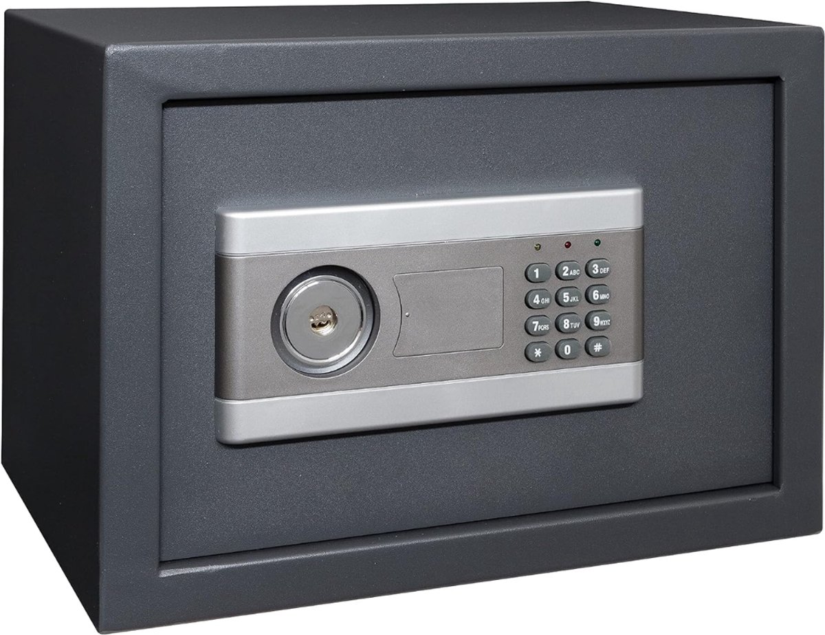 SNJY® Kluis Brandwerend - Kluisje met Sleutel - Documentenkluis met Cijferslot - 25D x 35B x 25H cm - Zwart